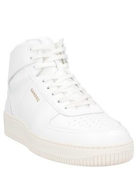 White High-Top Men's Leather Sneakers